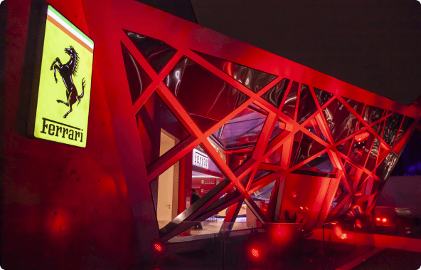 Fachada vermelha da Ferrari